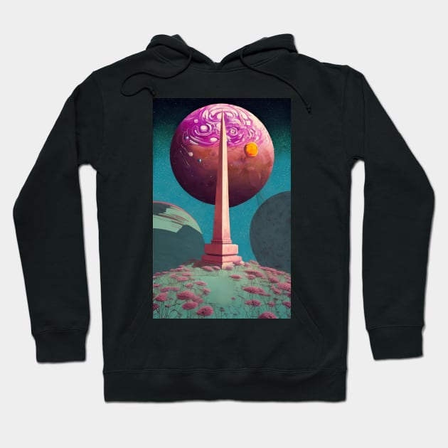 Obelisk On A Distant Moon Hoodie by EsoteraArt